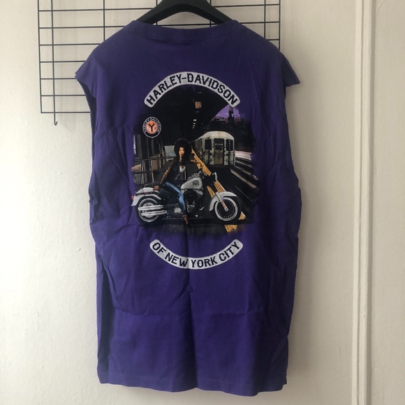 Harley Davidson OF NYC , CUT OFF T-SHIRT , L - Picture 4 of 6